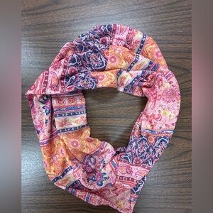 Lightweight Infinity Scarf in pinks and orange